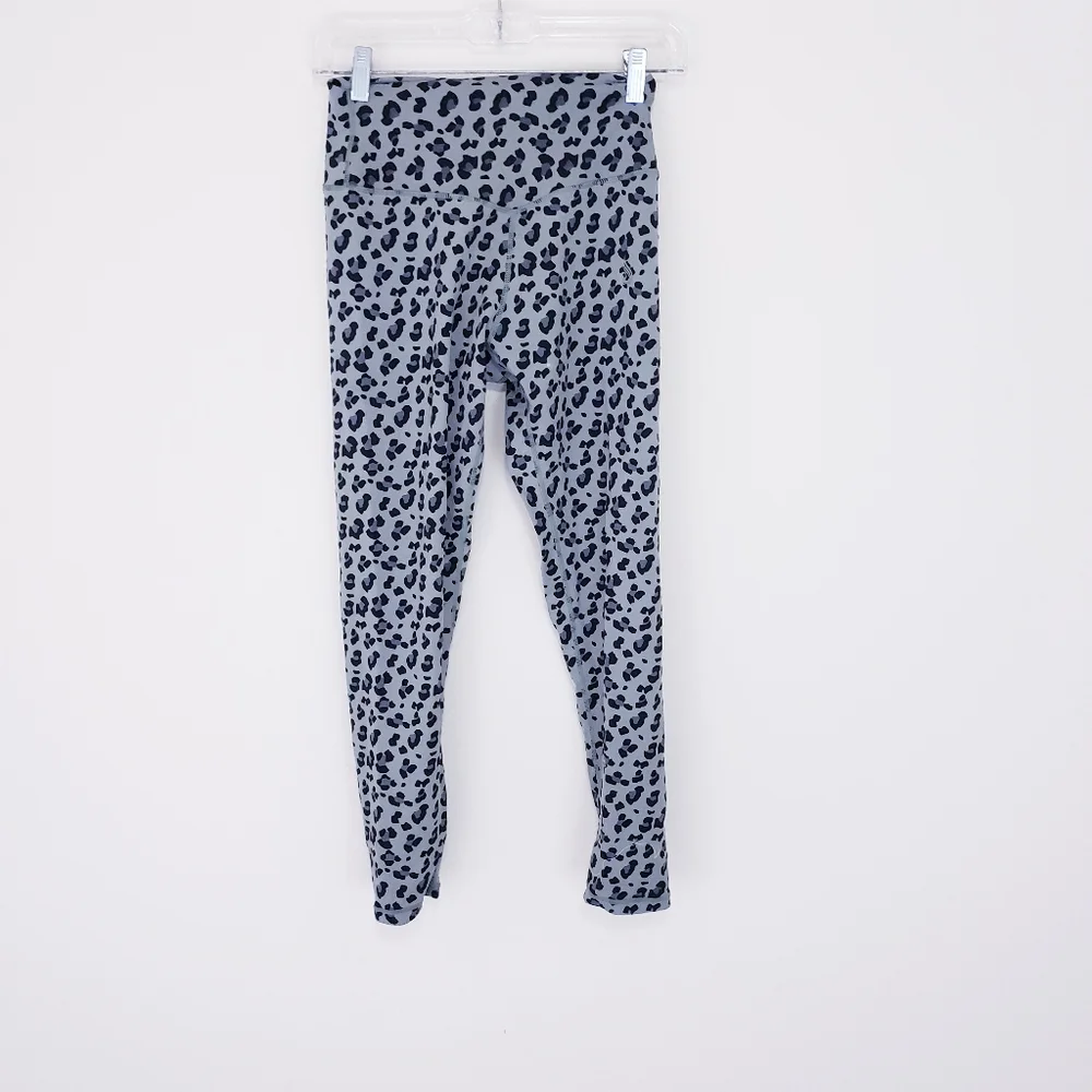 Ryderwear Gray Black Leopard Hybrid Full Length Leggings Size Medium